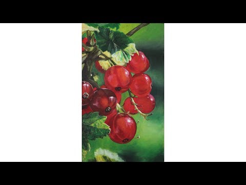 Видео: Рисуем вместе красную смородину акрилом