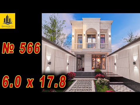 Видео: 6 metrga Ikki qavatli ajayib uy loyiha 6.0 x 17.8 м | Proyekt № 566