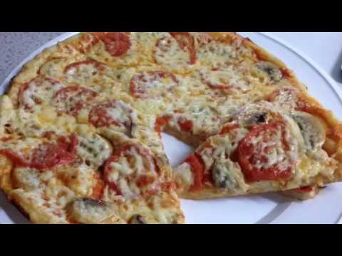 Видео: Пицца с шампиньонами и помидорами. Самая вкусная пицца.