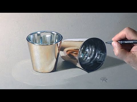 Видео: Роспись золотых бокалов фломастерами и карандашами