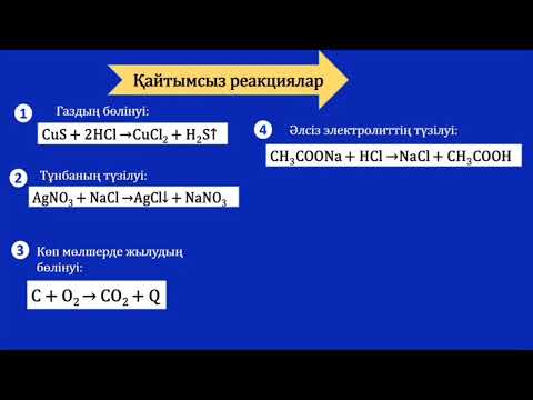 Видео: 9-сынып. Қайтымды және қайтымсыз реакциялар. Химиялық тепе-теңдік