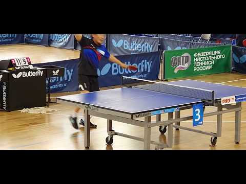 Видео: Хитромудрый теннис мастера коротких шипов DING Yi (Швейцария) - Архангельск 2019