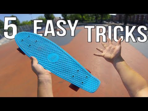 Видео: 5 простых трюков на пенни-борде для новичков
