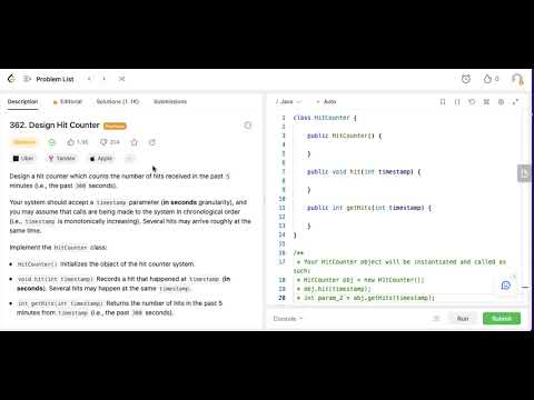 Видео: Алгоритмическая секция на Java. LeetCode 362. Design Hit Counter