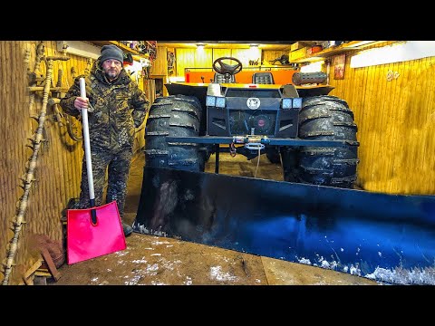 Видео: Как почистить снег на каракате. Первые испытания Рыжего Лиса с отвалом. Розыгрыш пусковых устройств.