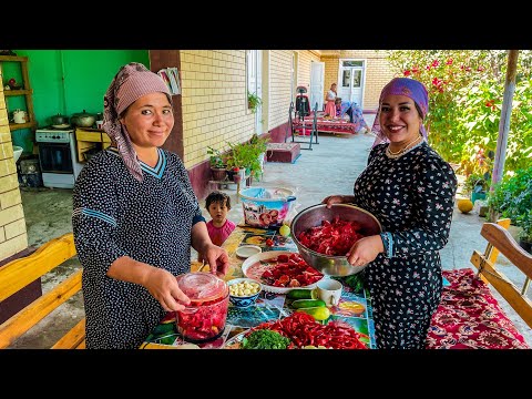 Видео: Узбекистан! КАК СЕГОДНЯ ЖИВУТ В КИШЛАКЕ люди ? Вяжем ВЕНИКИ! Приготовили ДОМЛЯМУ! ИКРА из помидоров!