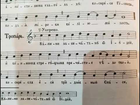 Видео: Тропар Камени запечатану 1. глас Tropar Kameni zapečatanu 1. glas