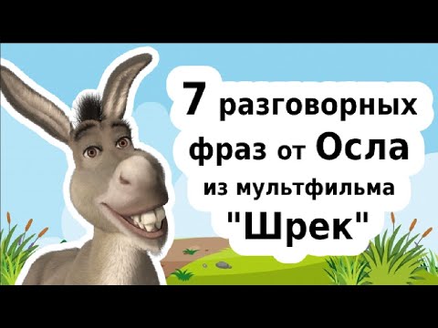 Видео: 7 английских разговорных фраз от Осла из мультфильма "Шрек"