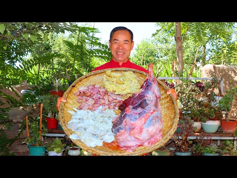 Видео: Огромная ножка ягненка, тушеная с рыбой, свежий рецепт! | дядя сельский гурман