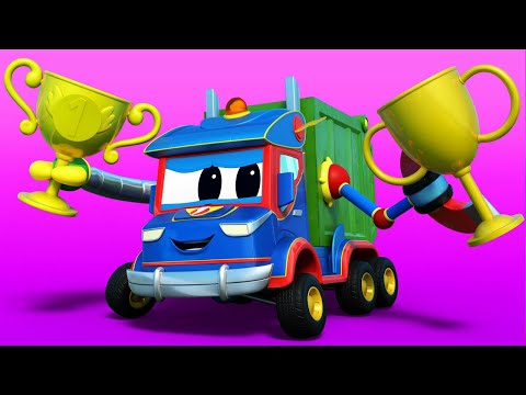 Видео: Два боклуджийски камиона се надпреварват