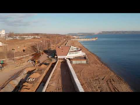 Видео: Реконструкция набережной. Автозаводский район Тольятти, вид сверху. Апрель 2022г.