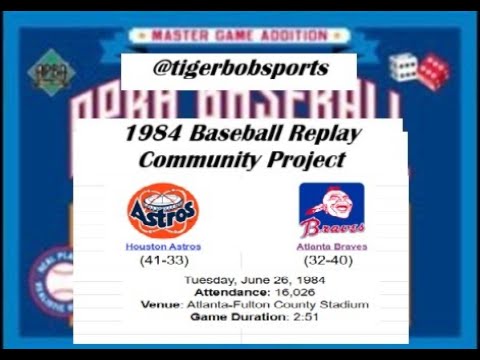 Видео: Игра Baseball Replay Community Project 1984 года, сыгранная на мастер-матче APBA по бейсболу межд...