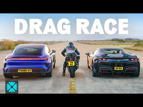 Видео: 1000-сильный Porsche против 1000-сильного Ferrari против Bike: ГОНКА на 1/4 мили