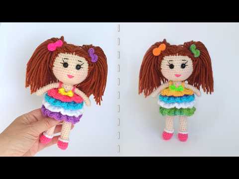 Видео: 🌻 Мастер-класс по вязанию милой куклы с радужным платьем! 🌻 2 / 2