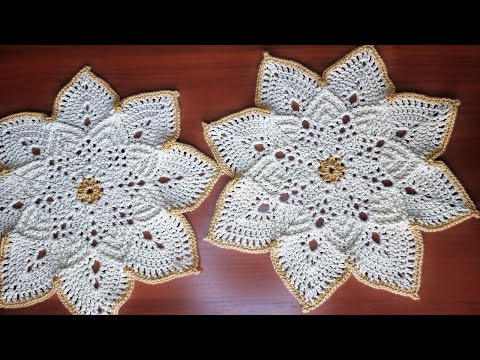 Видео: Салфетка крючком Звезда 💫💫💫