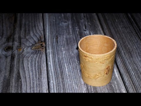 Видео: Стакан из бересты по термо смоляной технологии. Birch bark glass.