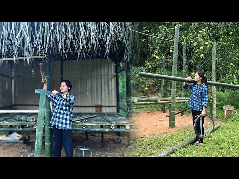 Видео: Из ничего эта неунывающая девушка построила бамбуковый дом посреди дикого леса.