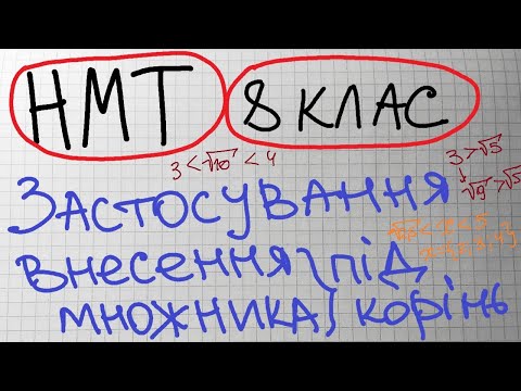 Видео: НМТ. 8, 10 кл. Застосування внесення множника під корінь