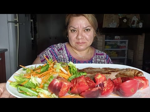 Видео: МУКБАНГ 🍽 НУ СКОЛЬКА МОЖНО ЖРАТЬ|ОПЯТЬ МЯСО MUKBANG 🍴 CARNE CON ENSALADA. не  ASMR | NO асмр