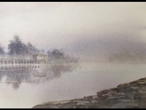 Видео: Рисуем Туман акварелью. The fog in watercolour