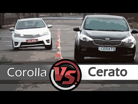 Видео: Сравнительный тест седанов. KIA Cerato Vs Toyota Corolla 2015