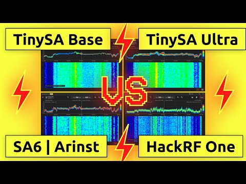 Видео: Порівняння TinySA Base, TinySA Ultra, SA6 (Arinst) та HackRF One у програмі Spectrozir SA
