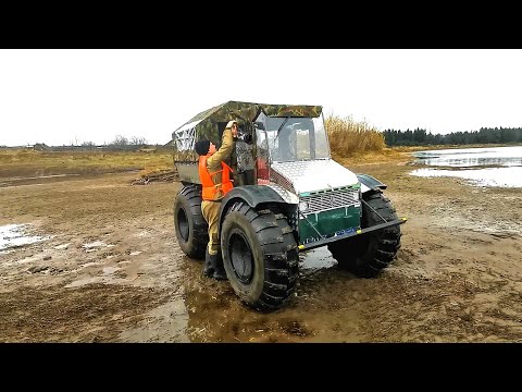 Видео: Покоряем реку на болотоходе. Доработки караката.