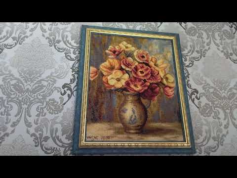 Видео: Оформленные работы. Вышивка крестом.