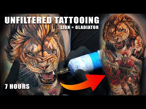 Видео: Татуировка реалистичного льва | Видеоблог о татуировках за 1 день