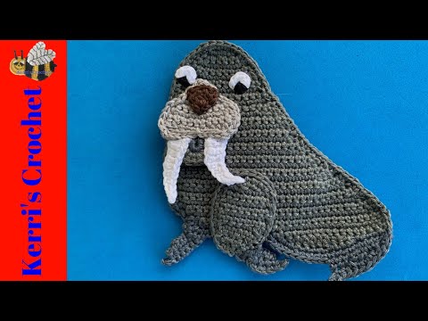 Видео: Учебник по вязанию моржа крючком - Учебник по вязанию аппликаций крючком