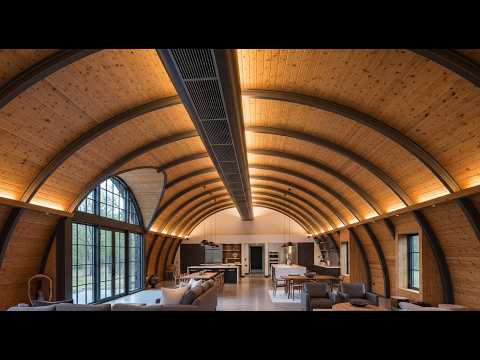 Видео: Идеи дизайна больших домов из Quonset Hut, которые вас впечатлят