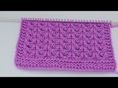 Видео: Универсальный ажурный узор спицами поворотными и круговыми рядами.