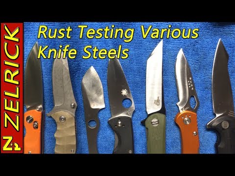 Видео: Тестирование на ржавчину стали для ножей 1095, 8Cr13Mov, D2, 420HC, Walmart и Y Start