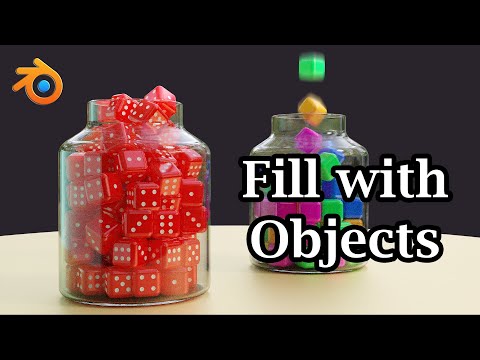 Видео: Заполните объект другими объектами | Падающие кубы внутри стеклянной банки | Физика твёрдого тела...