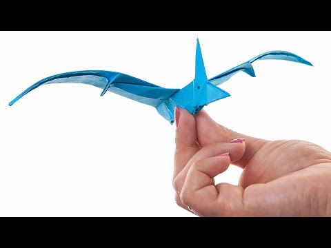 Видео: Птеродактиль оригами | Летающий динозавр оригами | Origami Pterodactyl EASY origami dinosaur