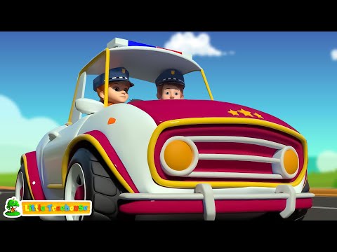 Видео: Колеса на поліцейській машині Пісня + Більше дошкільних віршів Для дітей