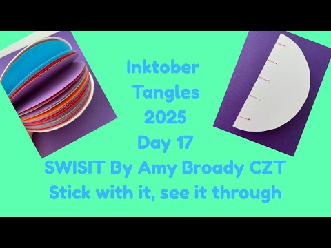Видео: Inktober Tangles 2025, день 17, SWISIT от Эми Броуди CZT