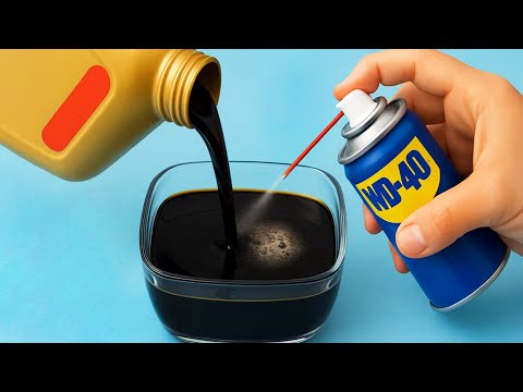 Видео: Смешайте WD-40 с ОТРАБОТАННЫМ МОТОРНЫМ МАСЛОМ и посмотрите, что произойдёт, даже не верится.
