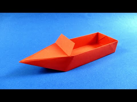 Видео: Как сделать катер из бумаги - Как сделать оригами лодку