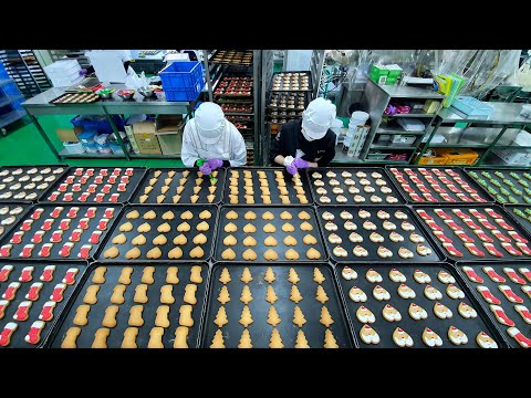 Видео: Домашнее рождественское печенье на крупной фабрике / корейской пищевой фабрике