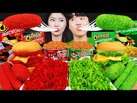 Видео: ASMR MUKBANG | гамбургер, Сырная палочка, Огненная лапша, хотдог рецепт блюда принимать пищу