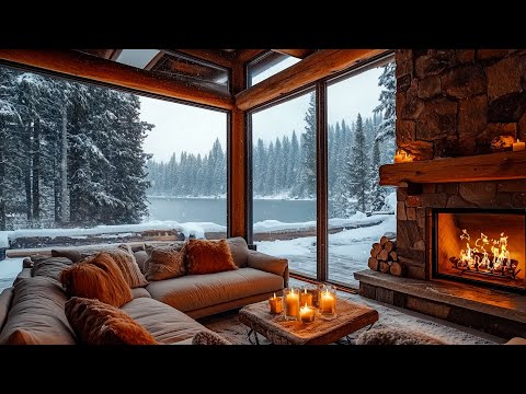 Видео: Уютная гостиная в лесу ❄️ Спокойная фортепианная музыка и потрескивание камина для расслабления тепл
