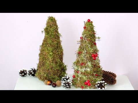 Видео: Елочка из мха. Новогодний мастер-класс