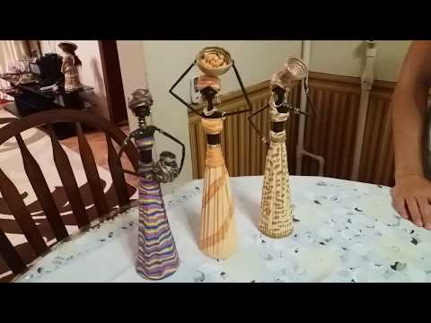 Видео: Мастер класс 3 Статуэтки африканки из газетных трубочек Часть 1