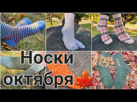 Видео: Вязаные носки. Готовые работы. Итоги октября.
