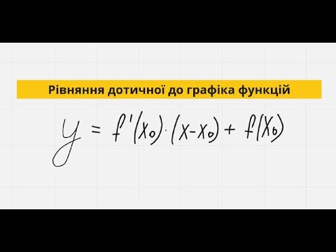 Видео: Рівняння дотичної до функції . 10 клас