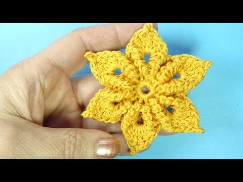 Видео: Эксклюзив! Цветок с витыми лепестками Crochet flower pattern Вязание крючком  106