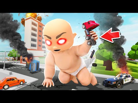 Видео: САМЫЙ ГИГАНТСКИЙ РЕБЕНОК В МИРЕ ПОЖИРАЕТ ГОРОД!