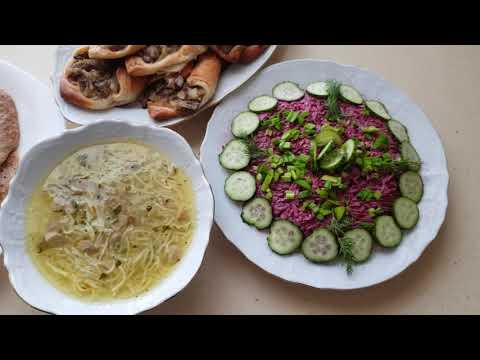 Видео: Постный стол.Обед из 4-х блюд за полчаса. С маслом.
