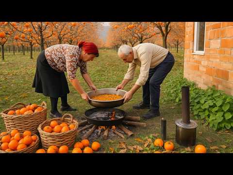 Видео: Сбор хурмы в Азербайджане | Деревенские бабушки и дедушки готовят варенье и пироги – от дерева к сто